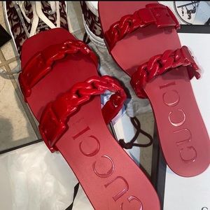 Gucci red sandals